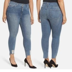 Good American Good Legs Distressed Skinny ankle jeans denim 18 plus size